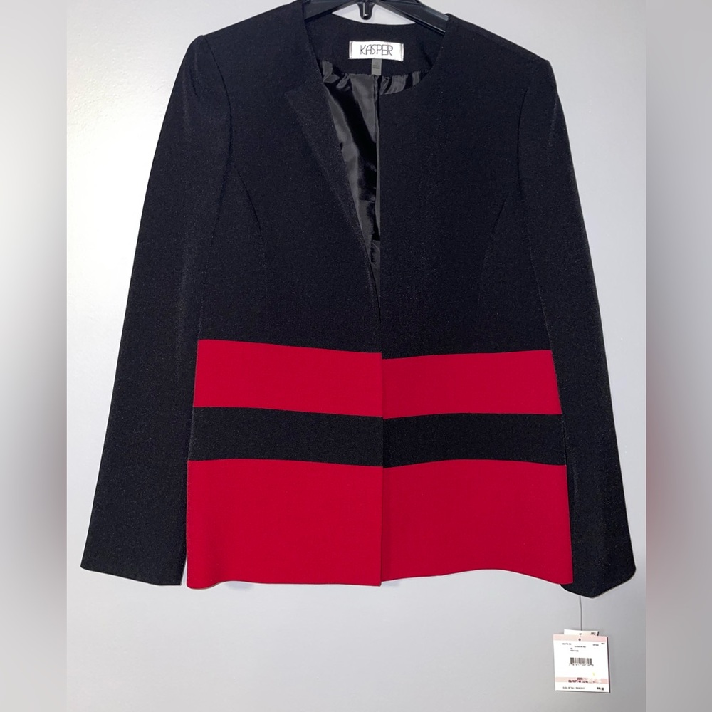 ♥️NWT Kasper Women's Black and Red Jacket
